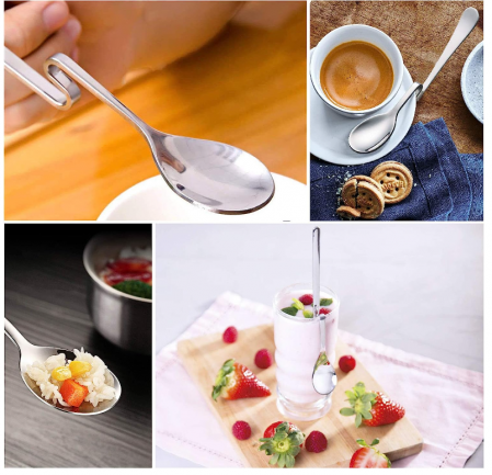 Set 8 linguri de oțel inoxidabil cu mânere curbate Sinzau [6]