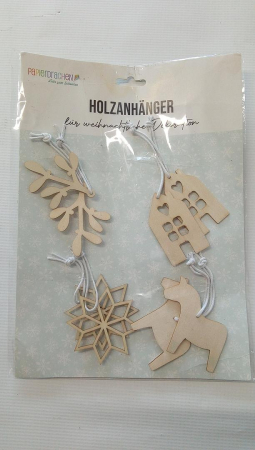 Set 8 ornamente din lemn pentru brad de craciun Papierdrachen [1]