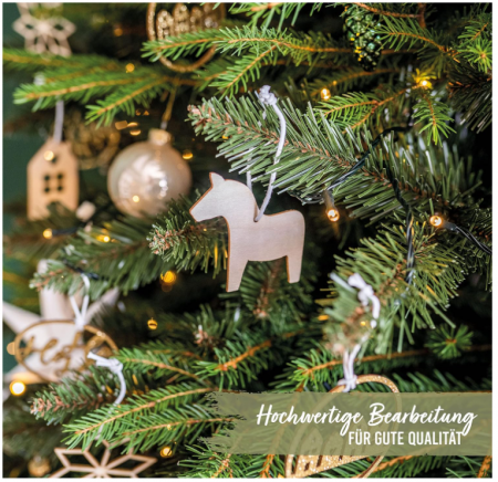 Set 8 ornamente din lemn pentru brad de craciun Papierdrachen [4]