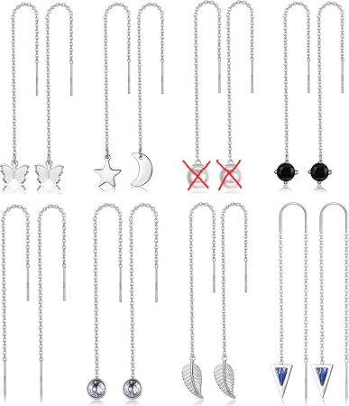 Set 8 perechi de cercei lungi pentru femei JeweBella, modele multiple [3]