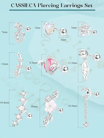 Set 9 cercei pentru femei CASSIECA, oțel inoxidabil [6]