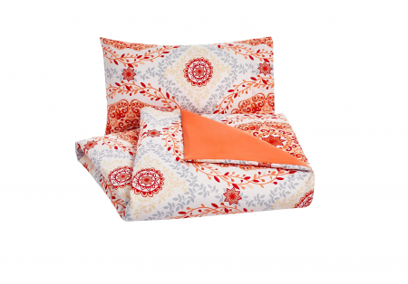 Huse - Set asternuturi din microfibră – 135 x 200 cm, Medalion coral