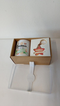 Set cana + breloc STC "Dadaca mea este cea mai draguta" (franceza) [1]