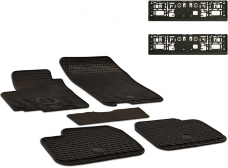 Auto Moto - Set Covorase Auto Cauciuc Umbrella Pentru Suzuki Swift (2005-) – 5 Pcs + Suport Numar Inmatriculare Mega Drive Simplu Set 2 Buc