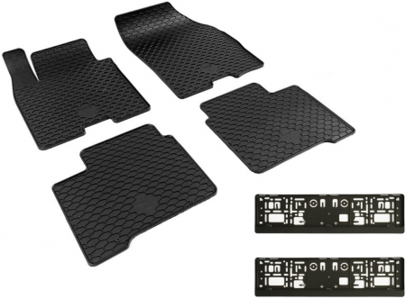 Auto Moto - Set Covorase Auto Cauciuc Umbrella Pentru Suzuki Swift (Inclusiv Hybrid) (2017-) + Suport Numar Inmatriculare Mega Drive Simplu Set 2 Buc