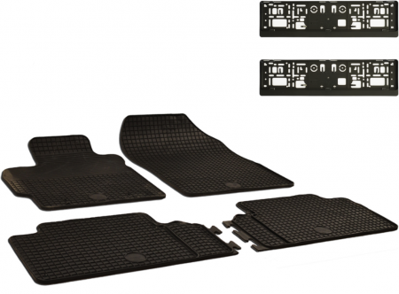 Auto Moto - Set Covorase Auto Cauciuc Umbrella Pentru Toyota Auris (2007-2012), Corolla (2007-2013) + Suport Numar Inmatriculare Mega Drive Simplu Set 2 Buc