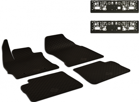 Auto Moto - Set Covorase Auto Cauciuc Umbrella Pentru Toyota Auris (2013-2018) Corolla (2014-2018) + Suport Numar Inmatriculare Mega Drive Simplu Set 2 Buc