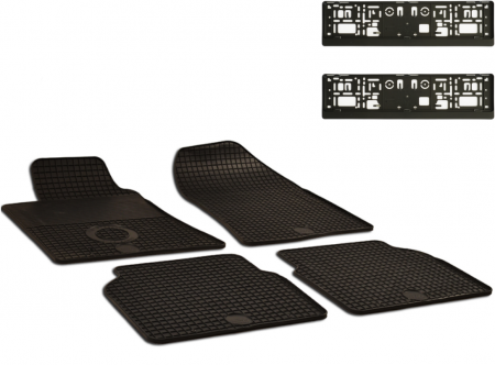 Auto Moto - Set Covorase Auto Cauciuc Umbrella Pentru Toyota Avensis (2003-2008) + Suport Numar Inmatriculare Mega Drive Simplu Set 2 Buc