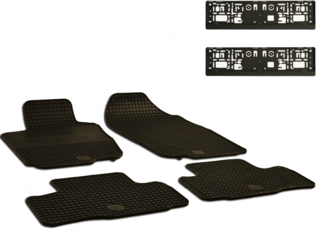 Auto Moto - Set Covorase Auto Cauciuc Umbrella Pentru Toyota Rav 4 (2006-2012) + Suport Numar Inmatriculare Mega Drive Simplu Set 2 Buc