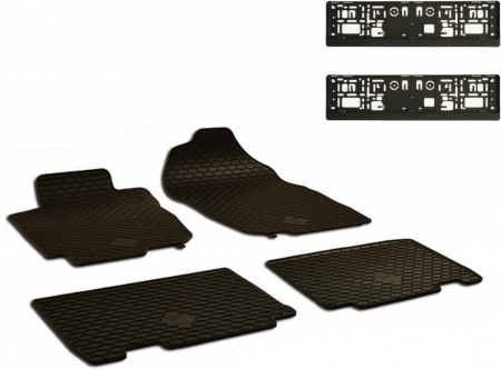 Auto Moto - Set Covorase Auto Cauciuc Umbrella Pentru Toyota Rav 4 (2013-2018) + Suport Numar Inmatriculare Mega Drive Simplu Set 2 Buc