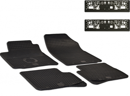 Auto Moto - Set Covorase Auto Cauciuc Umbrella Pentru Toyota Yaris (1999-2005) + Suport Numar Inmatriculare Mega Drive Simplu Set 2 Buc