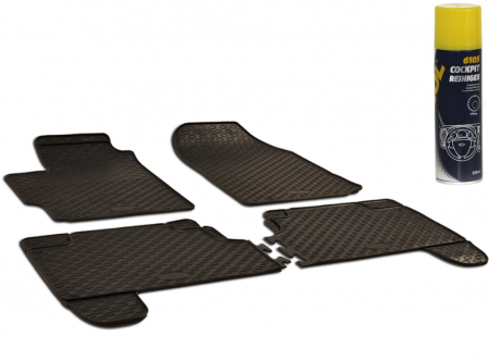 Auto Moto - Set Covorase Auto Cauciuc Umbrella Pentru Toyota Yaris (2006-2010).(2011-2020) (Exceptie Hybrid) + Spray Curatitor Bord Antistatic Cu Spuma Activa (Lamaie) 220 Ml Mannol