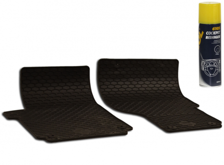 Covorase auto - Set Covorase Auto Cauciuc Umbrella Pentru Volkswagen Amarok (2010-) – 2 Pcs + Spray Curatitor Bord Antistatic Cu Spuma Activa (Lamaie) 220 Ml Mannol