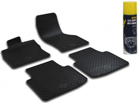 Auto Moto - Set Covorase Auto Cauciuc Umbrella Pentru Volkswagen Arteon (2017-). Arteon Sb (Var) (2020-) + Spray Curatitor Bord Antistatic Cu Spuma Activa (Lamaie) 220 Ml Mannol