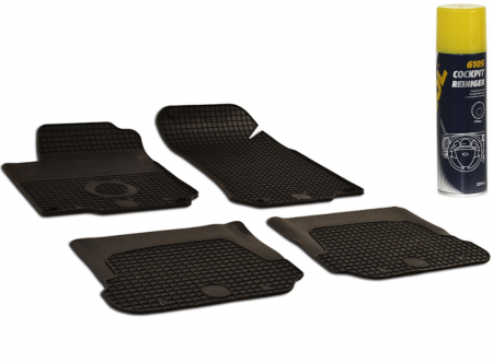 Auto Moto - Set Covorase Auto Cauciuc Umbrella Pentru Volkswagen Golf IV, Bora(1997-2002), New Beetle (1998-2002) + Spray Curatitor Bord Antistatic Cu Spuma Activa (Lamaie) 220 Ml Mannol