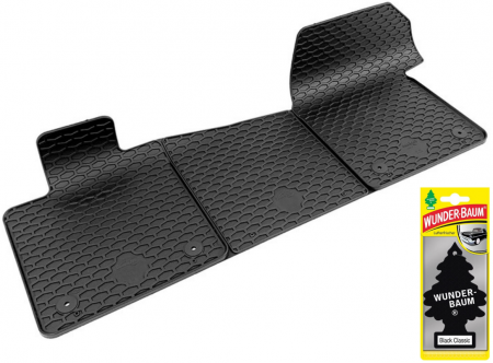 Covorase auto - Set Covorase Auto Cauciuc Umbrella Pentru Volkswagen T7 (2021-) – 3 Pcs + Odorizant Auto Bradut Wunder-Baum Black Ice