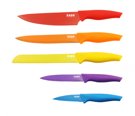 Set cutite 8 piese cu foarfeca, dispozitiv de ascutit si suport acrilic, Zass Gourmet ZG-KS 07, Multicolor [2]