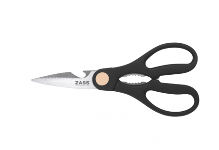Set cutite de bucatarie 7 piese cu foarfeca si suport din lemn Zass Gourmet ZG-KS 03, Negru [5]