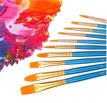 Set de 10 pensule Amazon Basics, pentru pictat, 10 dimensiuni [4]