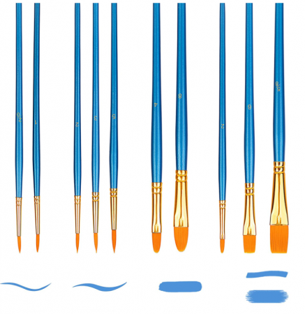 Set de 10 pensule Amazon Basics, pentru pictat, 10 dimensiuni [1]