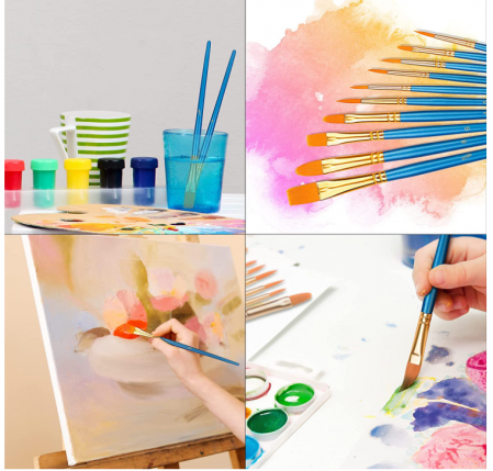 Set de 10 pensule Amazon Basics, pentru pictat, 10 dimensiuni [7]