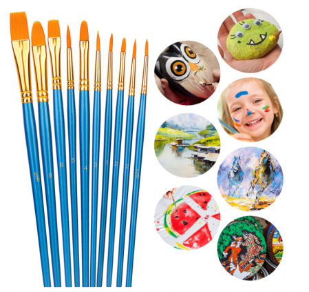 Set de 10 pensule Amazon Basics, pentru pictat, 10 dimensiuni [5]