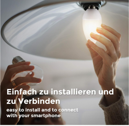 Set de 2 becuri LED B.K.Licht, Smart Home E14 alb cald, 5,5 wați, 470 lumeni [5]