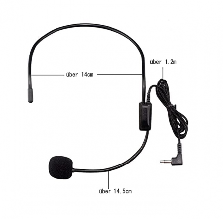Set de 2 microfone cu căști HUACAM, braț flexibil cu fir pentru amplificator de voce [1]