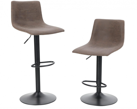 Set de 2 scaune de bar Best Villa, cu înălțime reglabilă, din piele artificială, până la 136 kg [0]