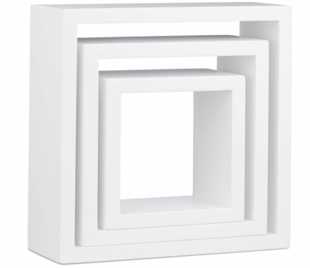 Set de 3 rafturi de perete Relaxdays Cube, Alb, 25 x 25 x 25 cm [5]