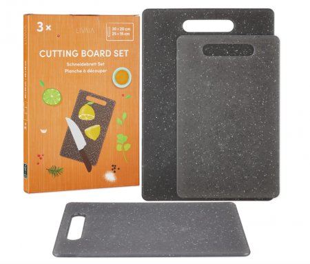 Ustensile bucatarie - Set de 3 Tocatoare LIVAIA, Fund de tocat, 1 Mare 20 x 30 cm si 2 Mici 15 x 25 cm