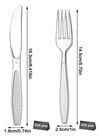 Set de 400 tacâmuri din plastic, furculițe si cuțite [1]