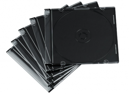 Set de 50 Carcase pentru CD/DVD Hama Slim, Transparent/Negru [3]