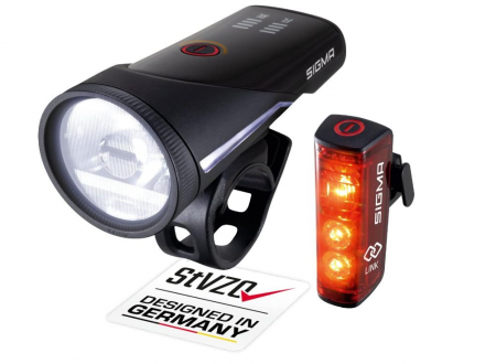 Set de lumini LED pentru bicicleta SIGMA SPORT, Aura 100/Blaze Link [0]