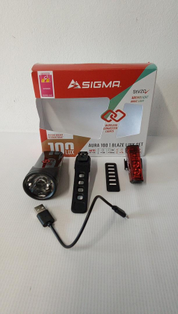 Set de lumini LED pentru bicicleta SIGMA SPORT, Aura 100/Blaze Link [1]
