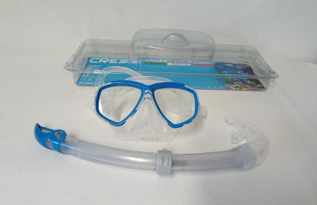 Set de scufundari pentru adulti Cressi Perla, ochelari + tub snorkeling, albastru [1]