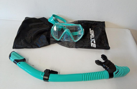 Set de scufundari pentru adulti JEMULICE, ochelari + tub snorkeling, albastru [1]