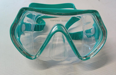 Set de scufundari pentru adulti JEMULICE, ochelari + tub snorkeling, albastru [2]