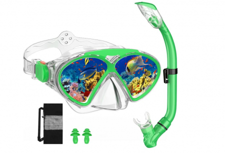 Set de scufundari pentru copii JEMULICE, masca + tub snorkeling [0]