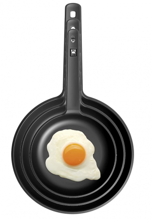 Set de tigăi BRA, aluminiu și bachelit, negru, 18 cm, pachet de 3 [2]