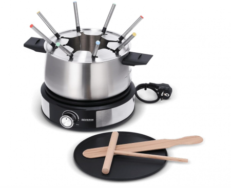 Set Fondue Severin 2471, oțel inoxidabil, negru, 1500 W [0]