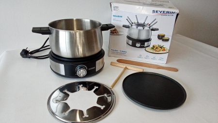 Set Fondue Severin 2471, oțel inoxidabil, negru, 1500 W [1]