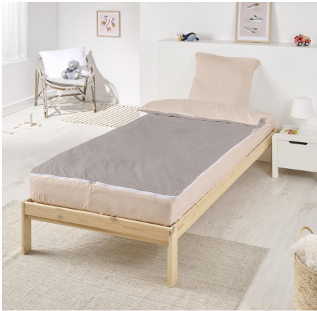 Set lenjerie de pat pentru copii Bleu Câlin Caradou din bumbac cu pilota, 4 piese, 95 x 140 cm [1]