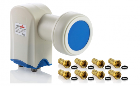 Televizoare & accesorii - Set LNC Poppstar Quad LNB 4 căi cu 8 conectori F pentru antenă de satelit