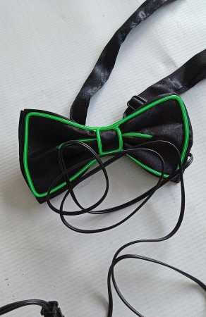 Set papion cu lumina LED si bretele Ainiv, verde [2]