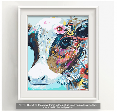 Set pictura pe numere, Vacuta cu flori 40x50 cm [1]