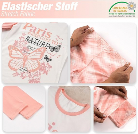 Set pijamale cu mânecă lungă LOREZA pentru fete din bumbac din două piese [6]