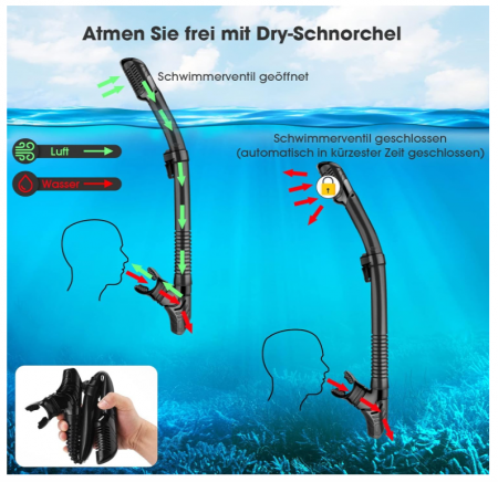 Set scuba diving si snorkeling Nigecue pentru adulți, ochelari si mască de scufundare [4]