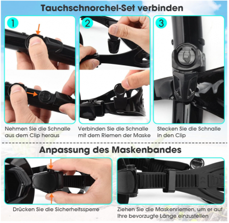 Set scuba diving si snorkeling Nigecue pentru adulți, ochelari si mască de scufundare [6]