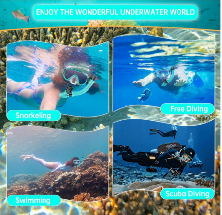 Set scufundari Arlierss, masca panoramica + tub snorkeling [8]